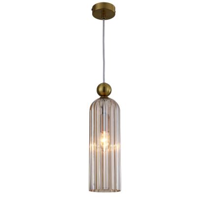 Hängeleuchte PIEGA 1xE14/40W/230V Messing/rauchbeige