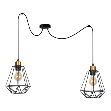 Hängeleuchte PRIMO 2xE27/60W/230V Spinne schwarz/golden