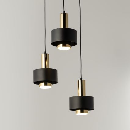 Hängeleuchte RIF LUX 3xGX53/12W/230V d 38 cm schwarz/golden