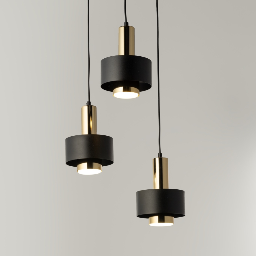 Hängeleuchte RIF LUX 3xGX53/12W/230V d 38 cm schwarz/golden