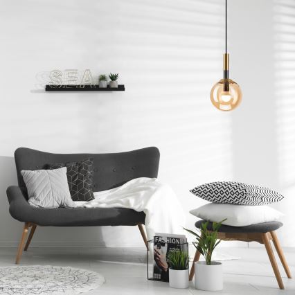 Hängeleuchte ROLLO 1xE14/5W/230V golden/rauchig beige