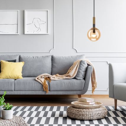Hängeleuchte ROLLO 1xE14/5W/230V golden/rauchig beige