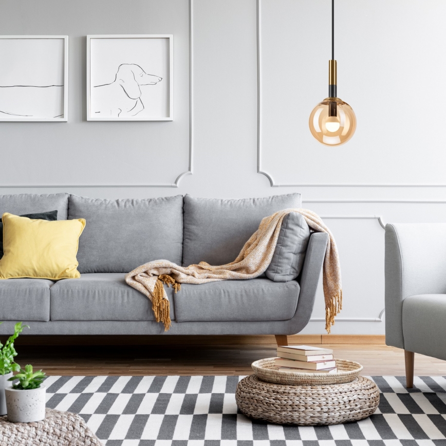 Hängeleuchte ROLLO 1xE14/5W/230V golden/rauchig beige