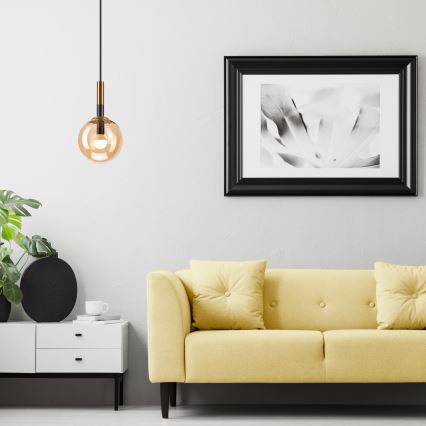 Hängeleuchte ROLLO 1xE14/5W/230V golden/rauchig beige