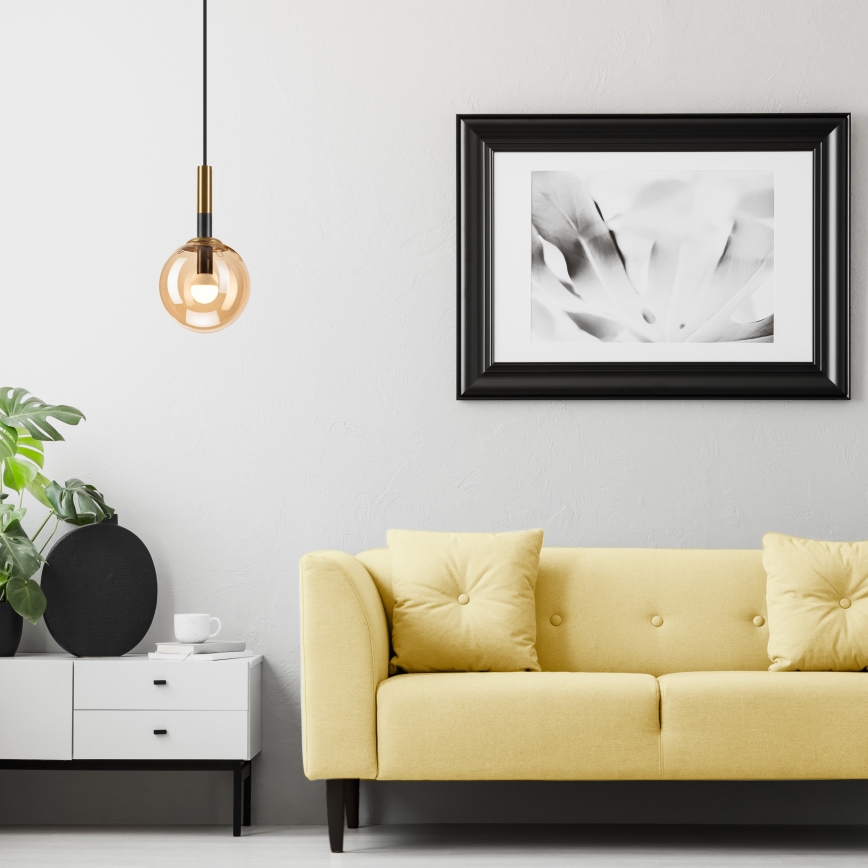 Hängeleuchte ROLLO 1xE14/5W/230V golden/rauchig beige