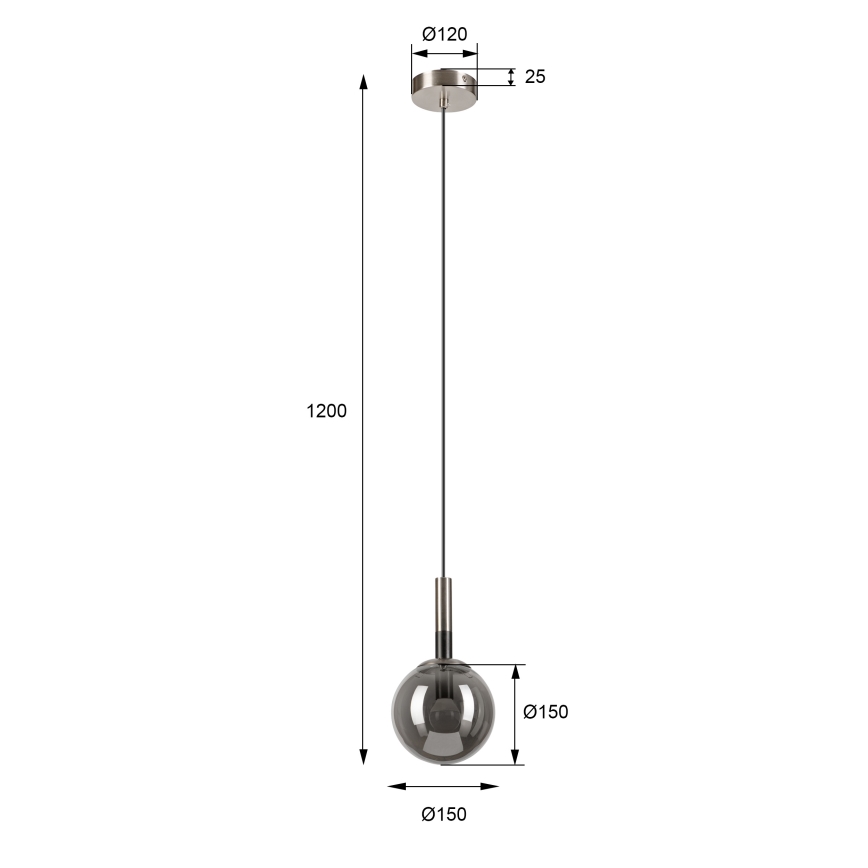 Hängeleuchte ROLLO 1xE14/5W/230V matt Chrom/rauchig
