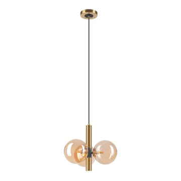 Hängeleuchte ROLLO 3xG9/5W/230V golden/rauchig beige