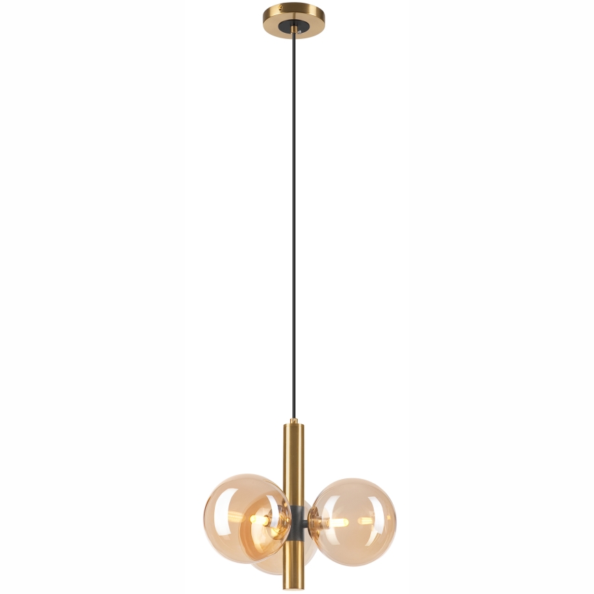 Hängeleuchte ROLLO 3xG9/5W/230V golden/rauchig beige