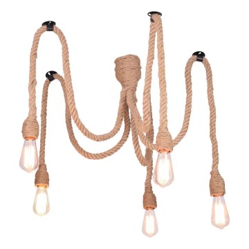 Hängeleuchte ROPE CASA 5xE27/12W/230V Spinne