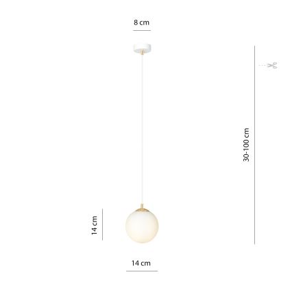 Hängeleuchte ROYAL 1xE14/10W/230V d 14 cm weiß