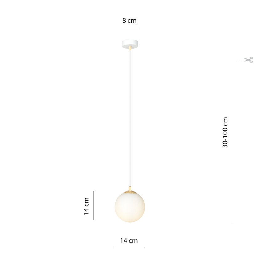 Hängeleuchte ROYAL 1xE14/10W/230V d 14 cm weiß