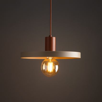 Hängeleuchte SILA 1xE27/15W/230V d 40 cm beige/Ziegel