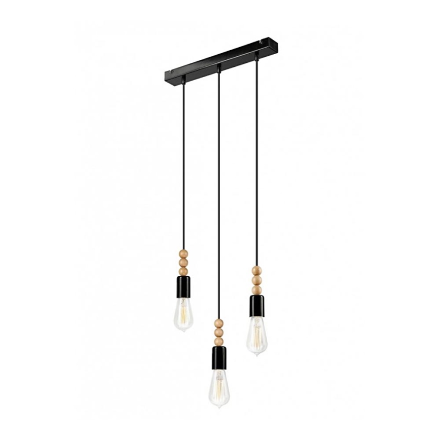 Hängeleuchte SIMON 3xE27/60W/230V Buche