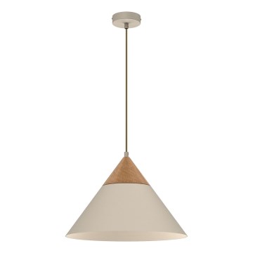 Hängeleuchte SINGLE 1xE27/15W/230V beige/Buche