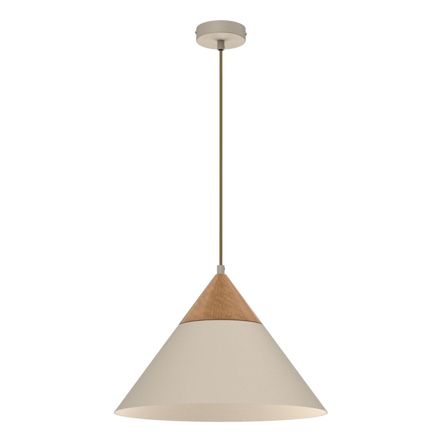 Hängeleuchte SINGLE 1xE27/15W/230V beige/Buche