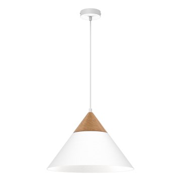 Hängeleuchte SINGLE 1xE27/15W/230V weiß/Buche