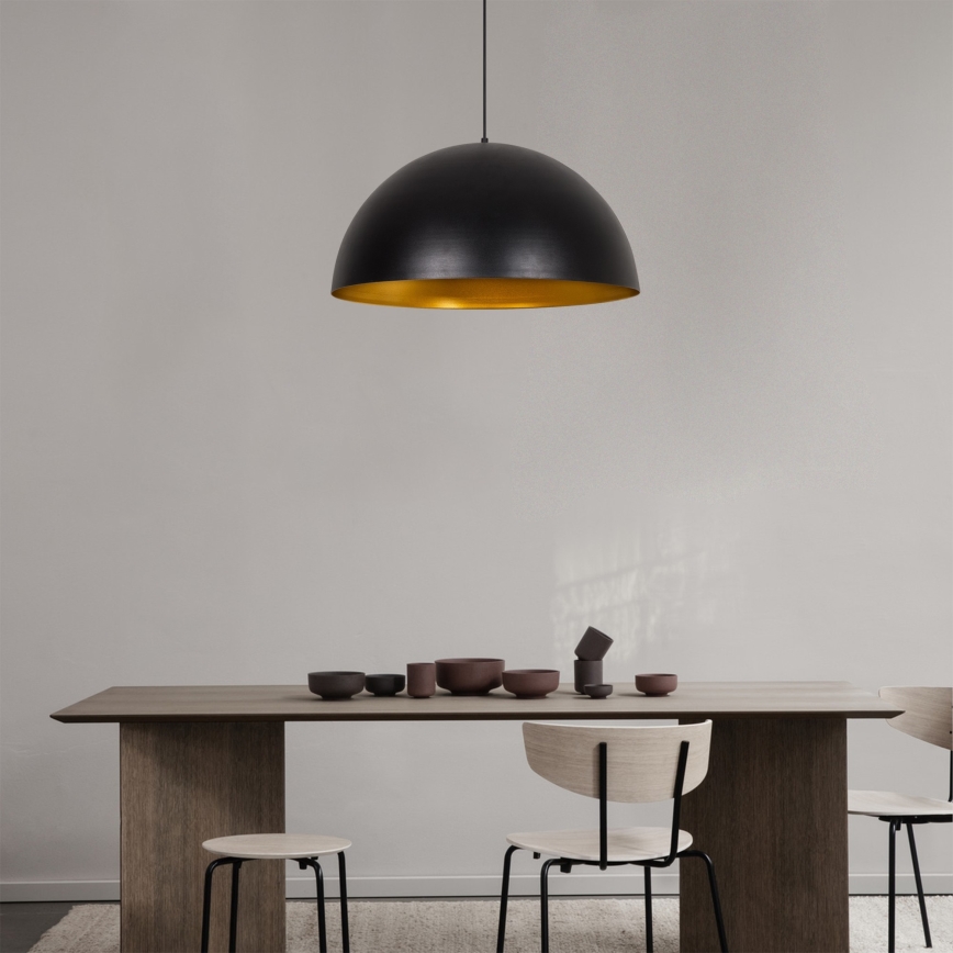 Hängeleuchte SIVANI mit Kabel 1xE27/40W/230V Ø 60 cm schwarz/kupfer