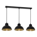 Hängeleuchte SVEN 3xE27/15W/230V schwarz/golden