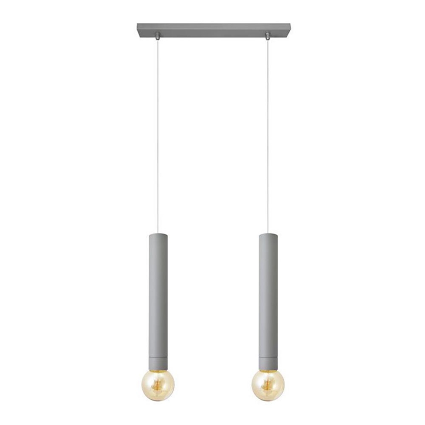 Hängeleuchte TUBA 2xE27/15W/230V grau