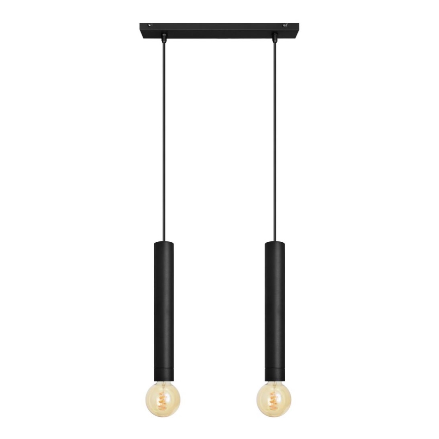 Hängeleuchte TUBA 2xE27/15W/230V schwarz
