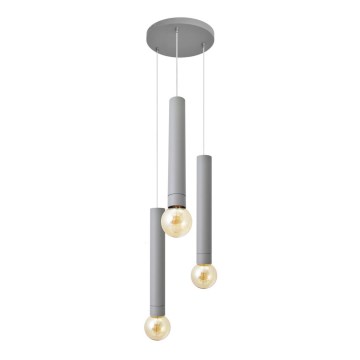 Hängeleuchte TUBA 3xE27/15W/230V grau