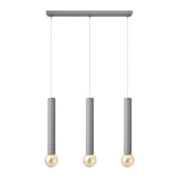 Hängeleuchte TUBA 3xE27/15W/230V grau