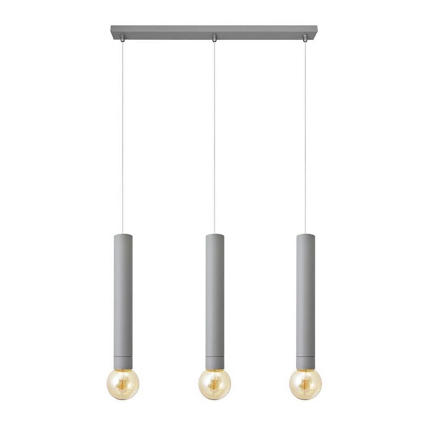 Hängeleuchte TUBA 3xE27/15W/230V grau