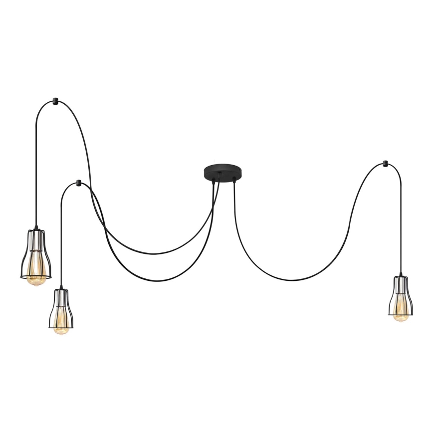 Hängeleuchte TUBE LONG 3xE27/15W/230V schwarz/glänzendes Chrom