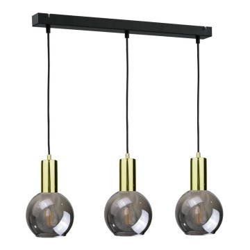 Hängeleuchte UPRA 3xE27/60W/230V schwarz/gold