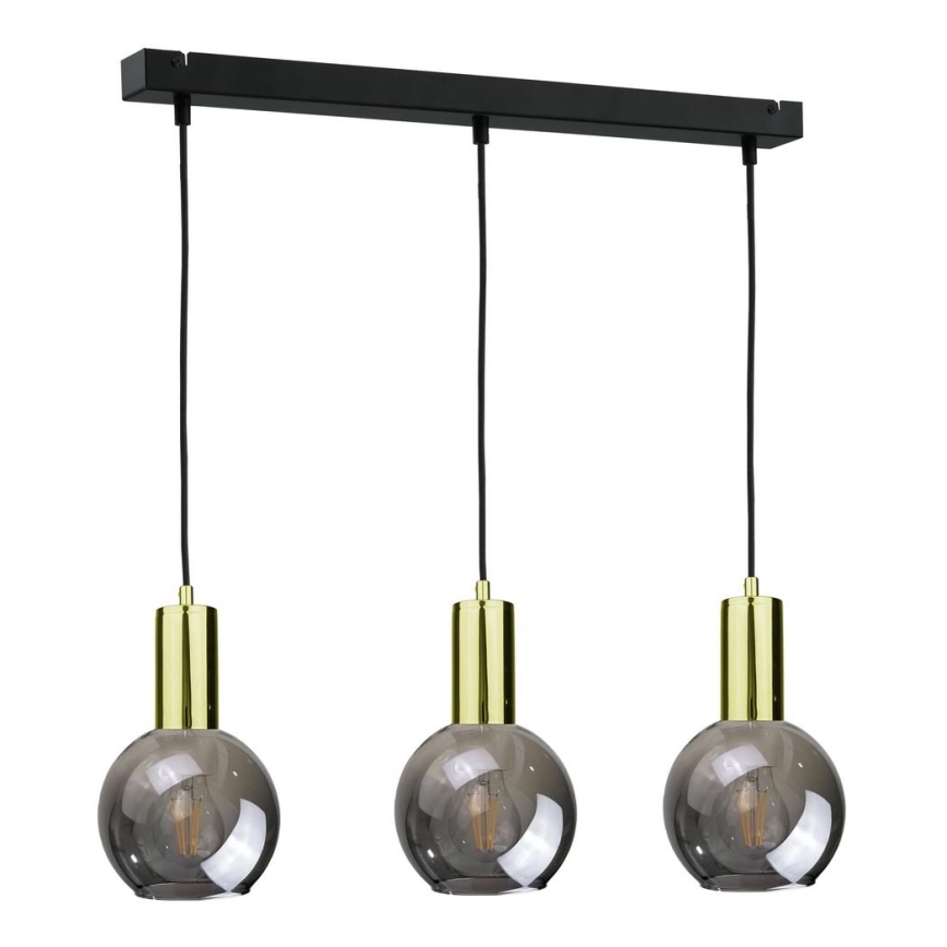 Hängeleuchte UPRA 3xE27/60W/230V schwarz/gold