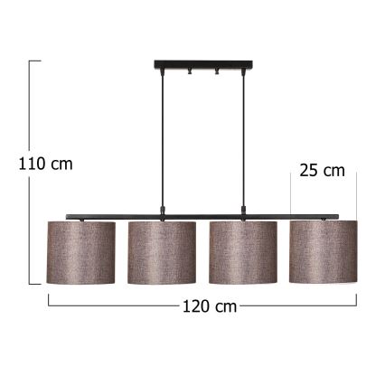 Hängeleuchte VALIZ 4xE27/40W/230V