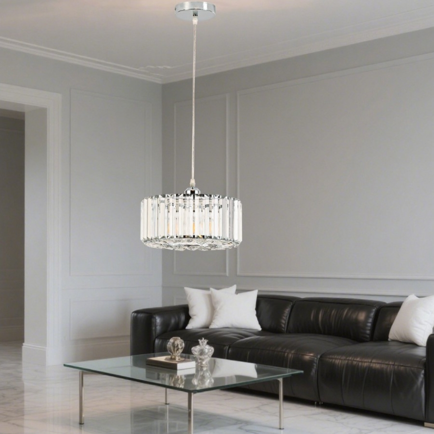 Hängeleuchte VETRO an Kabel, 1xE27/60W/230V, glänzender Chrom