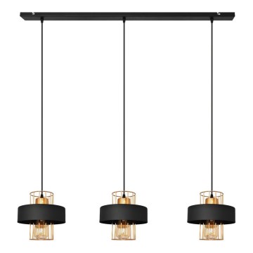 Hängeleuchte VOLTA 3xE27/15W/230V schwarz/gold