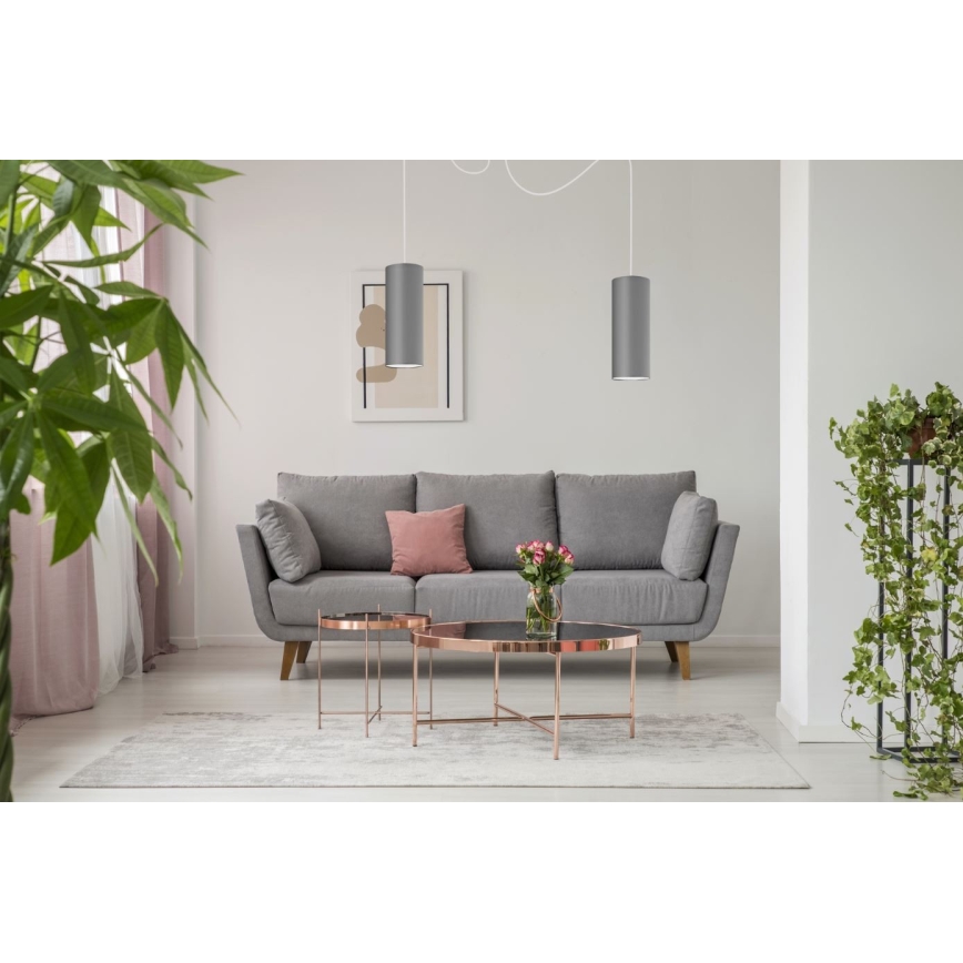 Hängeleuchte ZIK 2xE27/40W/230V Spinne grau