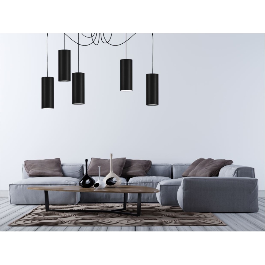 Hängeleuchte ZIK 5xE27/40W/230V Spinne schwarz