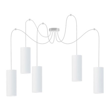Hängeleuchte ZIK 5xE27/40W/230V Spinne weiß