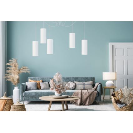 Hängeleuchte ZIK 5xE27/40W/230V Spinne weiß