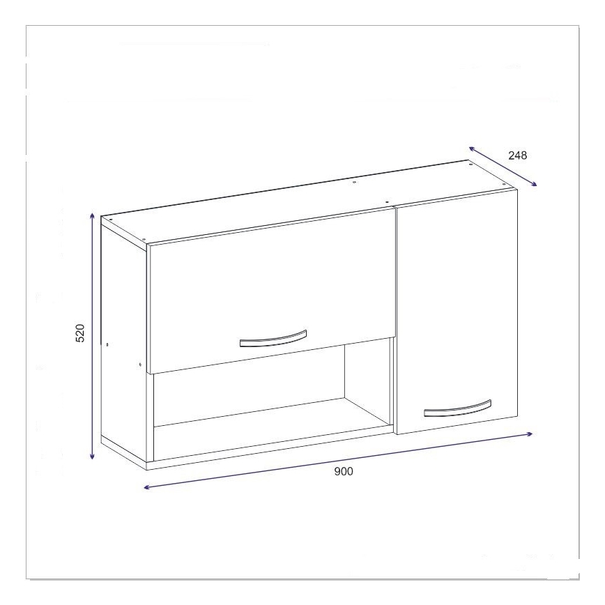Hängeschrank AKASYA 52x90 cm weiß
