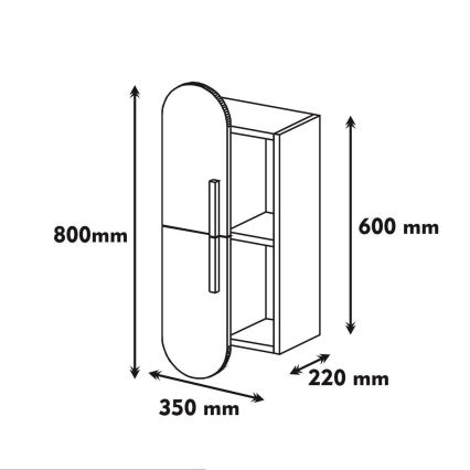 Hängeschrank ROSE 60x35 cm braun/cremefarben