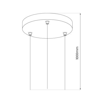 Hängesystem für Leuchten MAQ 18W/24W/50W 1m schwarz