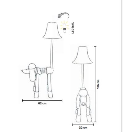 Happy Lamps - LED-Stehleuchte für Kinder BELLO LED/5,4W/230V Pudel