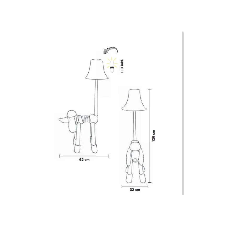 Happy Lamps - LED-Stehleuchte für Kinder BELLO LED/5,4W/230V Pudel