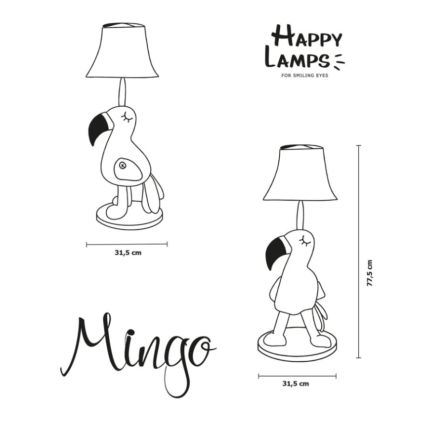 Happy Lamps - LED-Stehleuchte für Kinder MINGO LED/5,4W/230V Flamingo