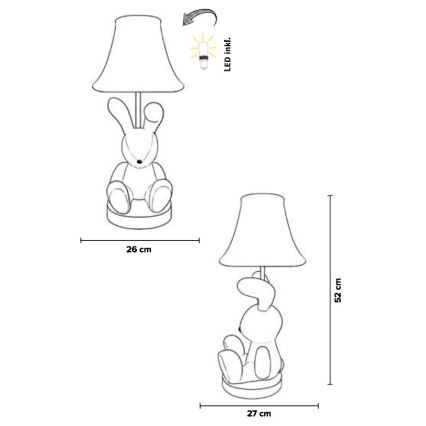 Happy Lamps - LED-Tischleuchte für Kinder BENNY LED/5,4W/230V Kaninchen