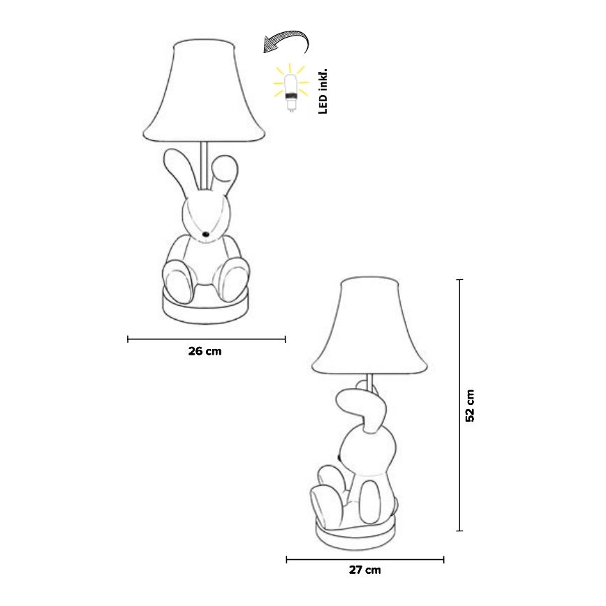 Happy Lamps - LED-Tischleuchte für Kinder BENNY LED/5,4W/230V Kaninchen