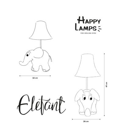 Happy Lamps - LED-Tischleuchte für Kinder ELEFANT LED/5,4W/230V Elefant