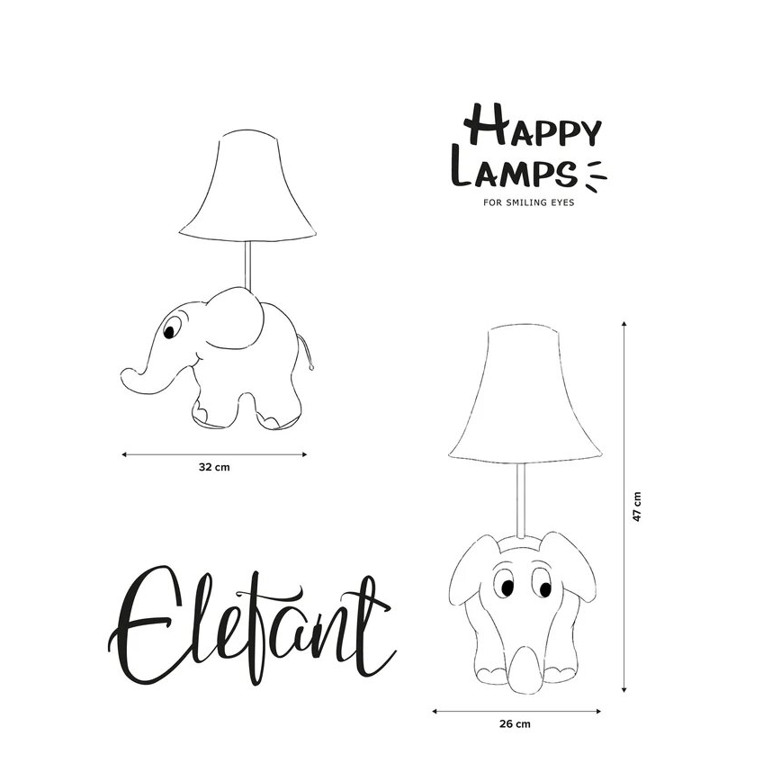 Happy Lamps - LED-Tischleuchte für Kinder ELEFANT LED/5,4W/230V Elefant