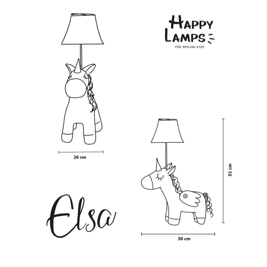 Happy Lamps - LED-Tischleuchte für Kinder ELSA LED/5,4W/230V Einhorn