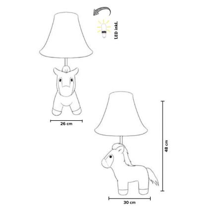 Happy Lamps - LED-Tischleuchte für Kinder ELVIS LED/5,4W/230V Pferd