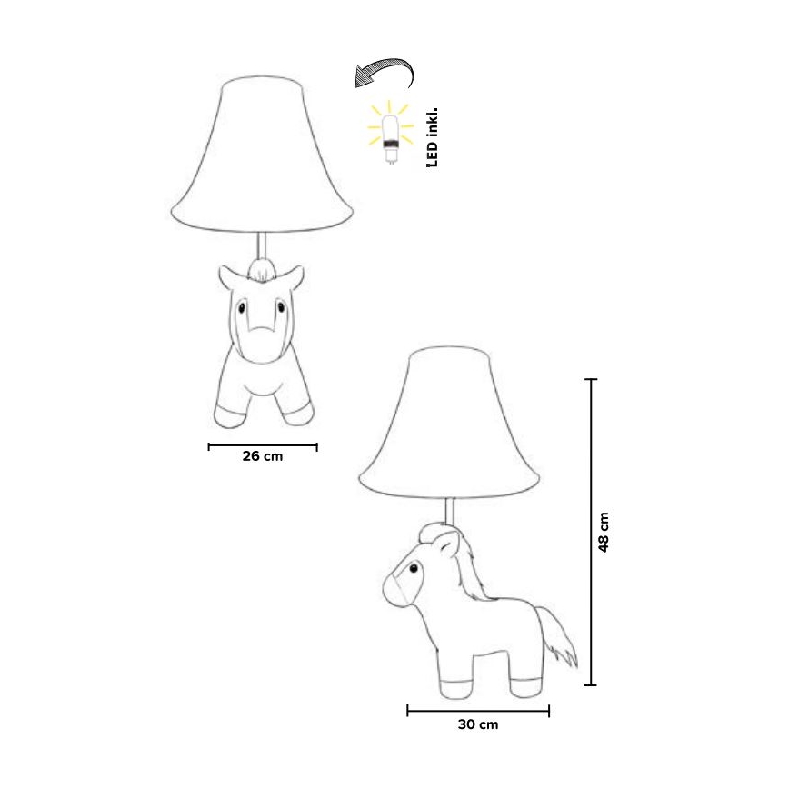 Happy Lamps - LED-Tischleuchte für Kinder ELVIS LED/5,4W/230V Pferd
